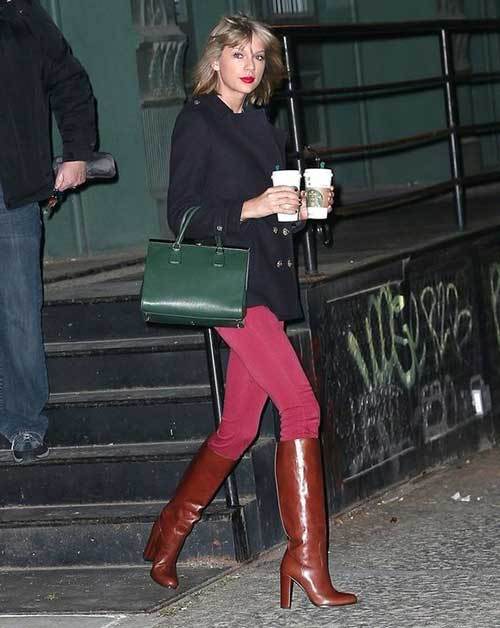 Taylor Swift Knee High Boots Outfits