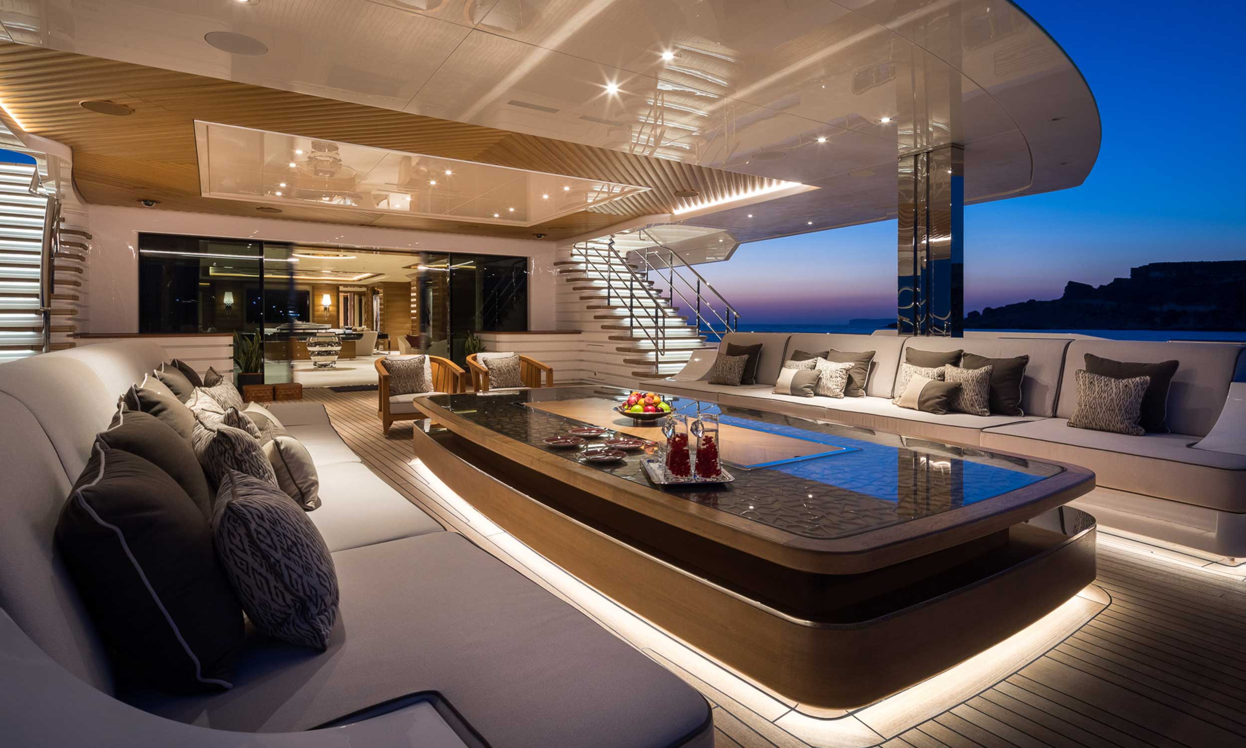 The superyacht is one of the most luxurious in the world and features, a jacuzzi, spa, rooftop pool and cinema room among some of its many features