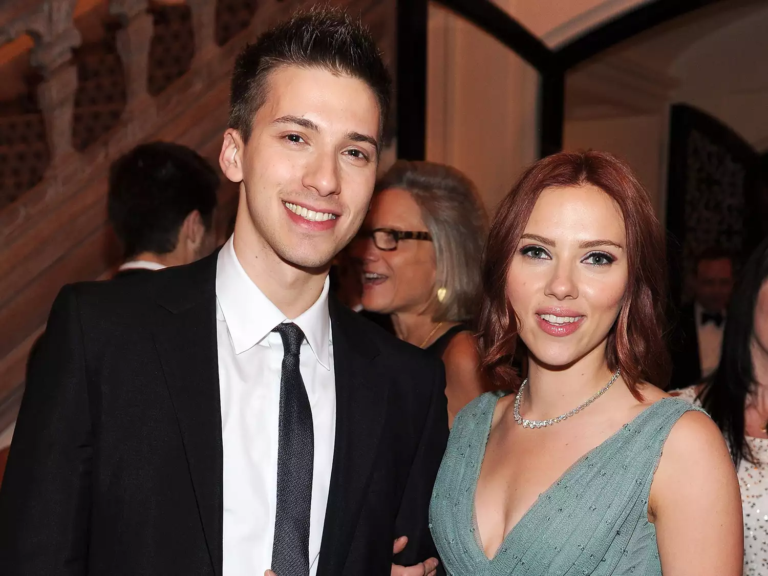 Hunter Johansson and Scarlett Johansson attending the Bloomberg & Vanity Fair cocktail reception following the 2011 White House Correspondents' Association Dinner