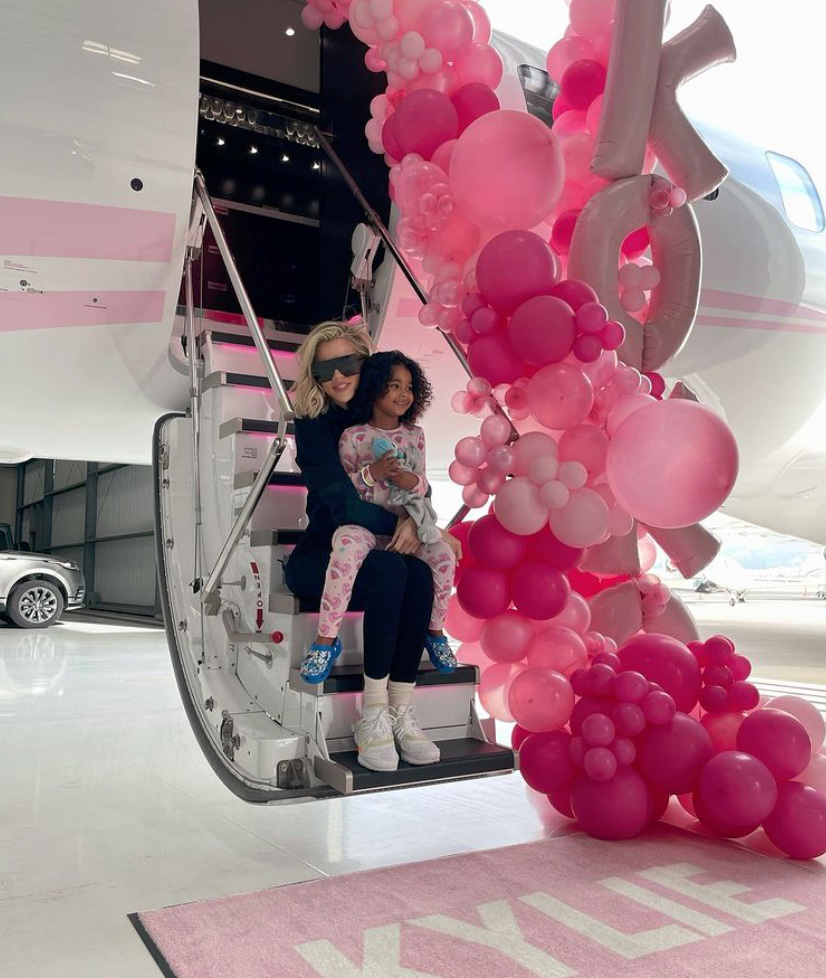 The day prior, Khloé shared a pic and video montage of the group's flight on "Kylie Air" to their tropical destination.