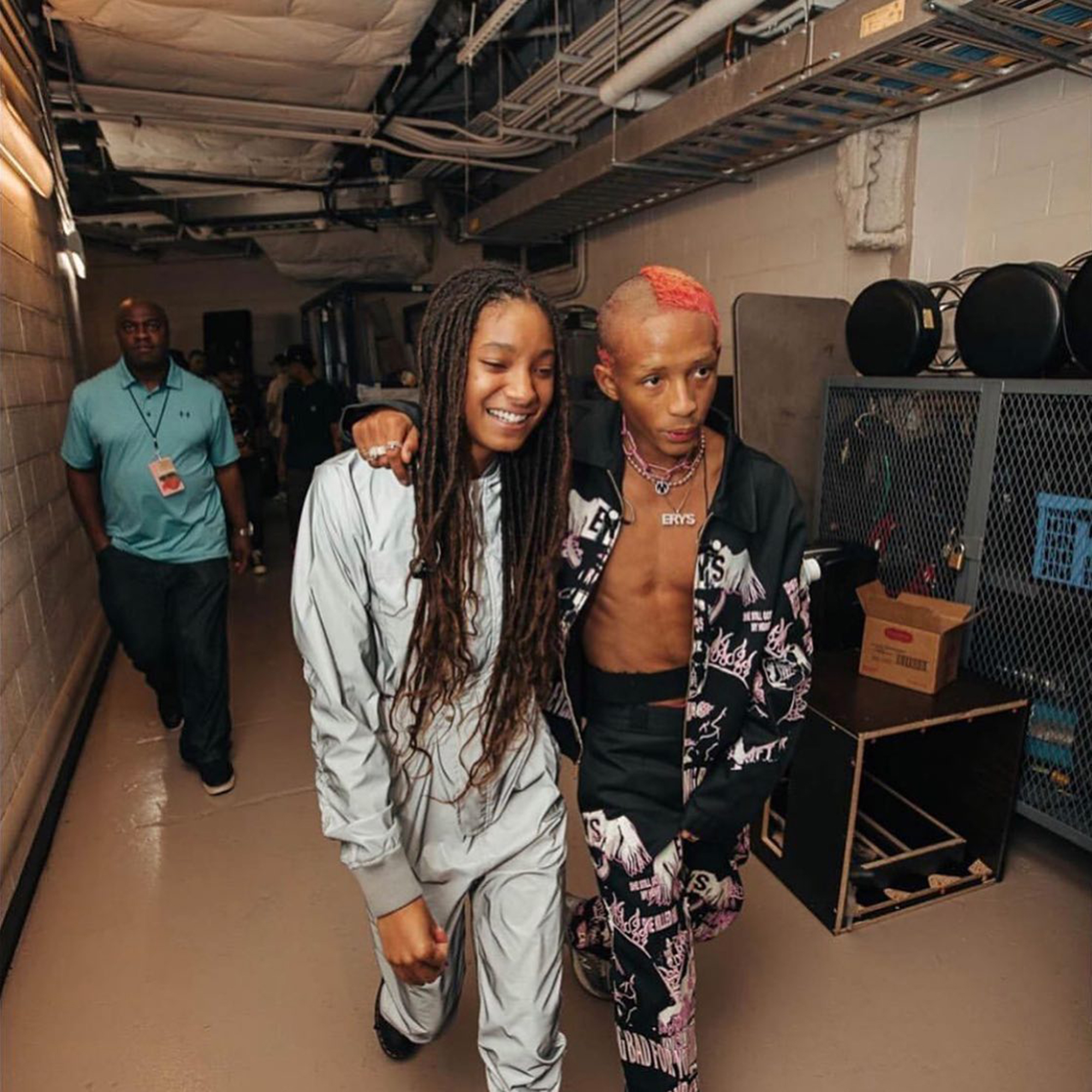 Jaden Smith and Willow Smith walking together.