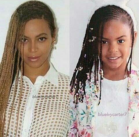Beyonce and Blue Ivy look so much alike in matching braids