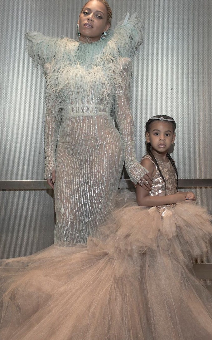 Beyoncé champions under-the-radar designer at the VMAs, while her 4-year-old daughter Blue Ivy wears £8,000 couture dress