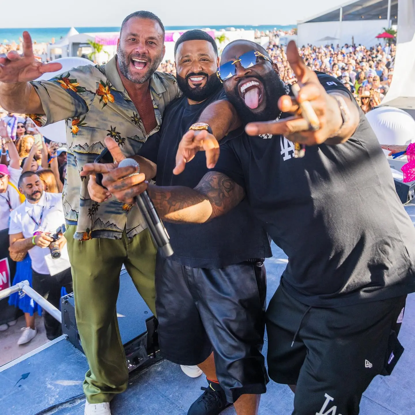 DJ Khaled Protected His Sneakers By Having His Bodyguard Carry It When He Rushed To Perform With Rick Ross