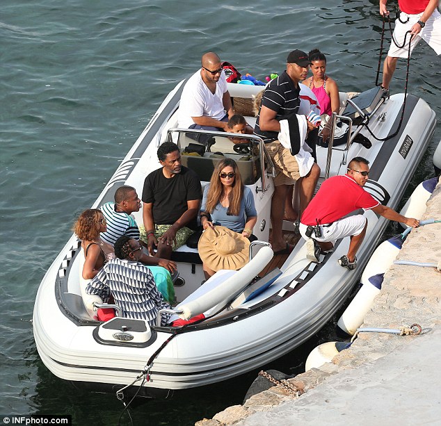 Life on the water: Beyonce and her family hired a boat for the day