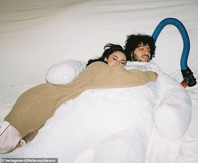 Gomez cozied up to her boyfriend, Benny Blanco, 36, in a sweet throwback snap as he shared a loving tribute to the star in celebration of her 32nd birthday on Monday