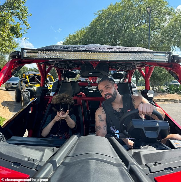 Drake has a need for speed with his custom 'Brabus masterpiece' specifically built for him that he and son took a cruise in and around the property