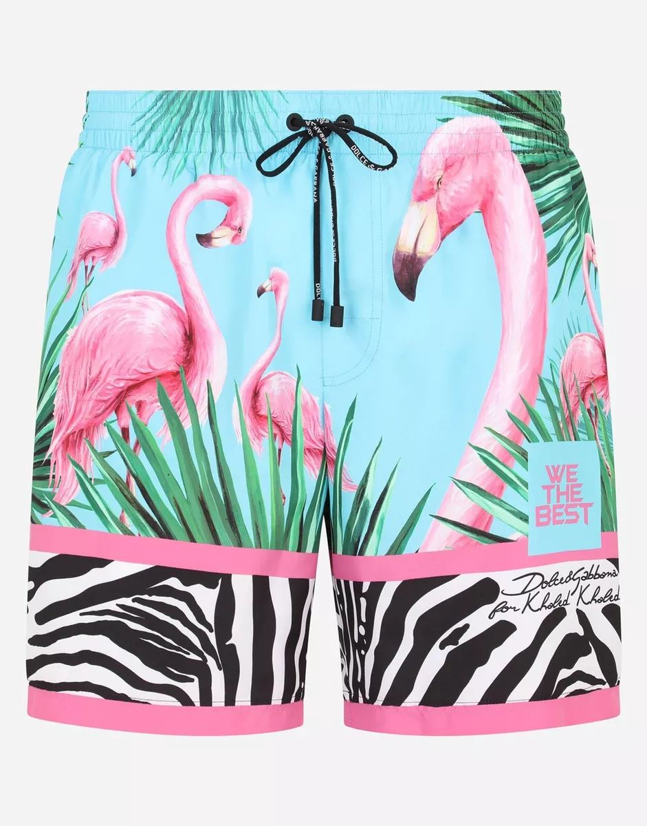 Dolce & Gabbana DJ Khaled Swim Trunk Mid-Length Flamingo Print Sz 10. XXXXL  NWT | eBay