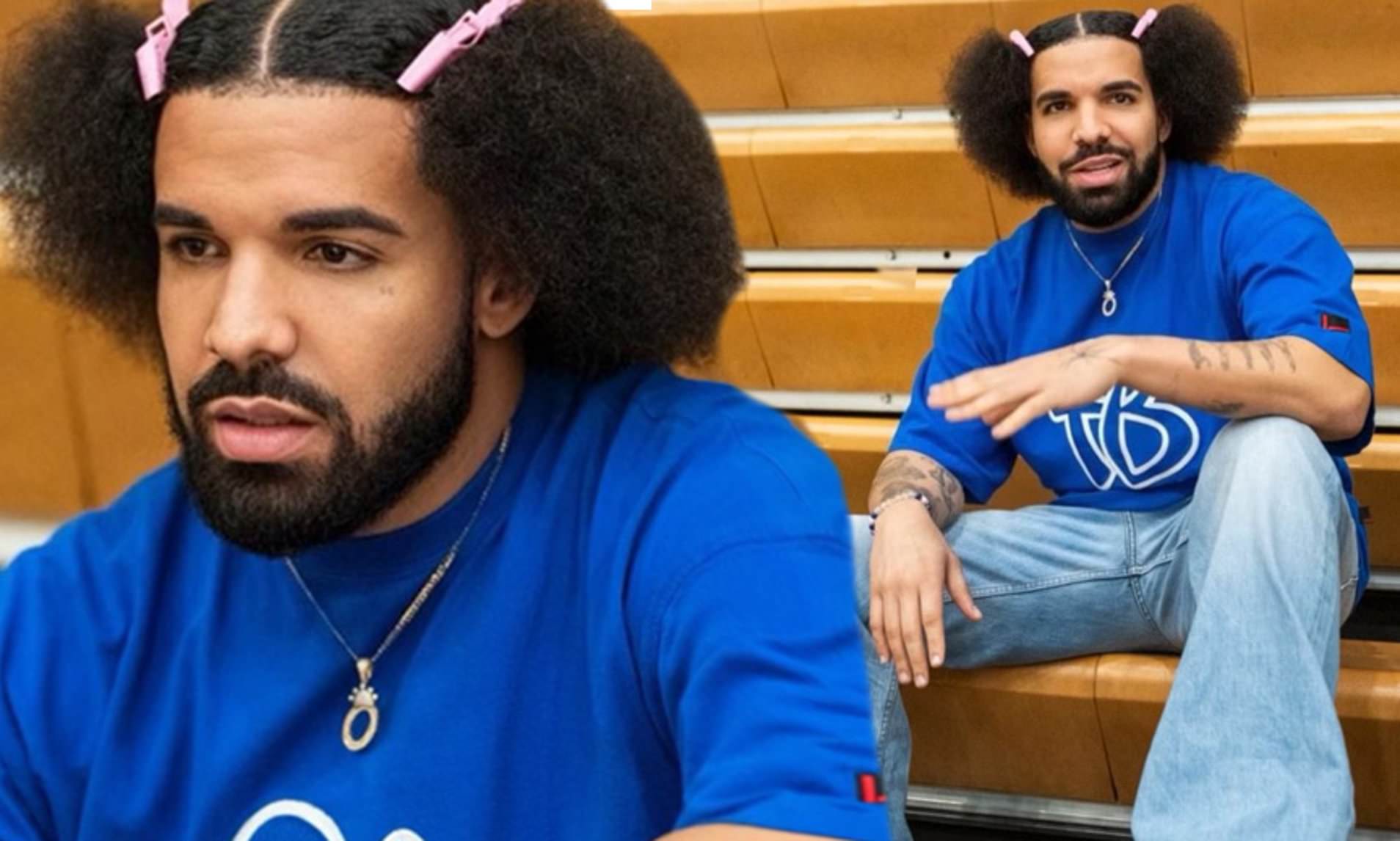 Drake shares new hairstyle with side buns and pink clips on Instagram and  gets roasted on social media for looking like 'cartoon character' | Daily  Mail Online